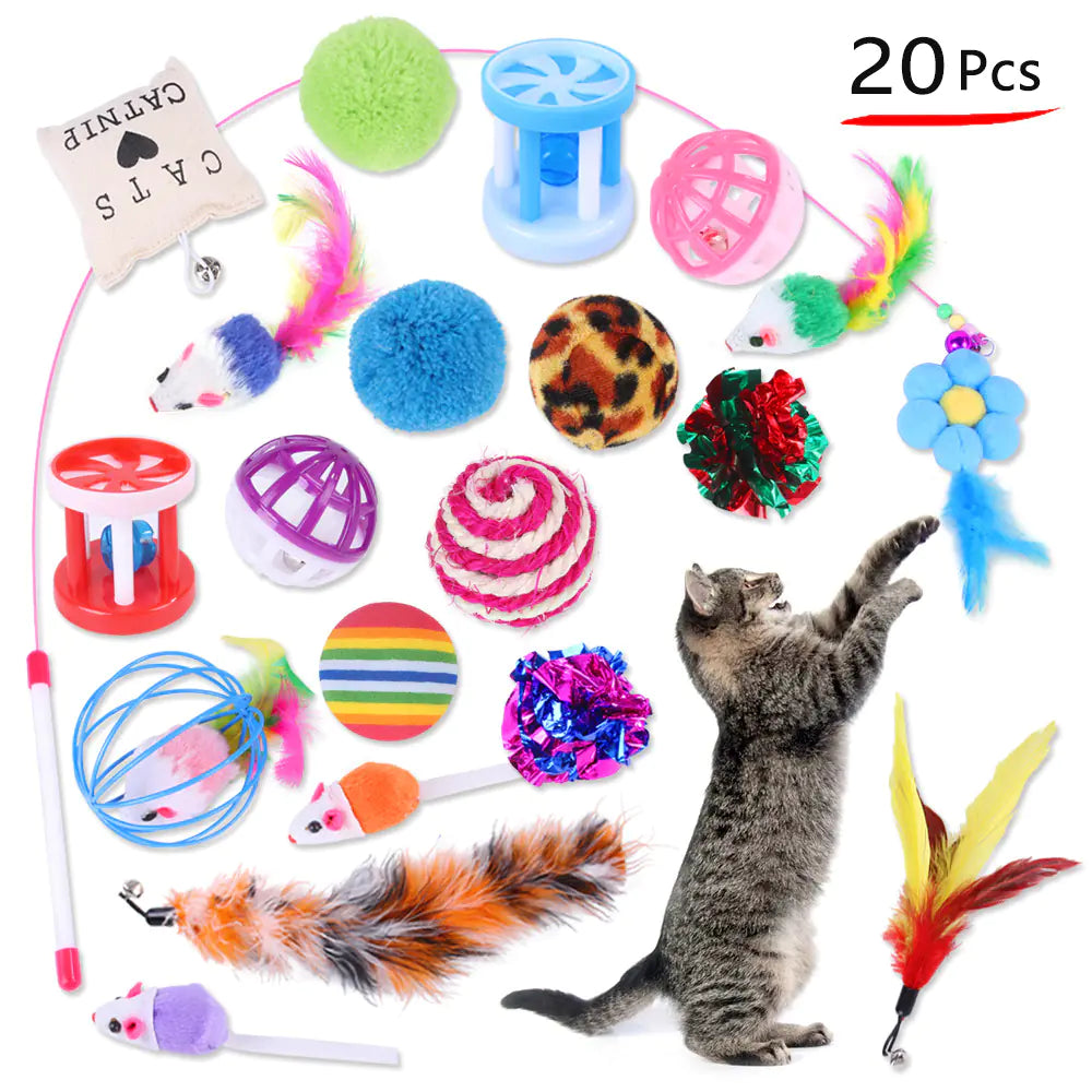 Cat Toy Combination Set with Sticks and Mice