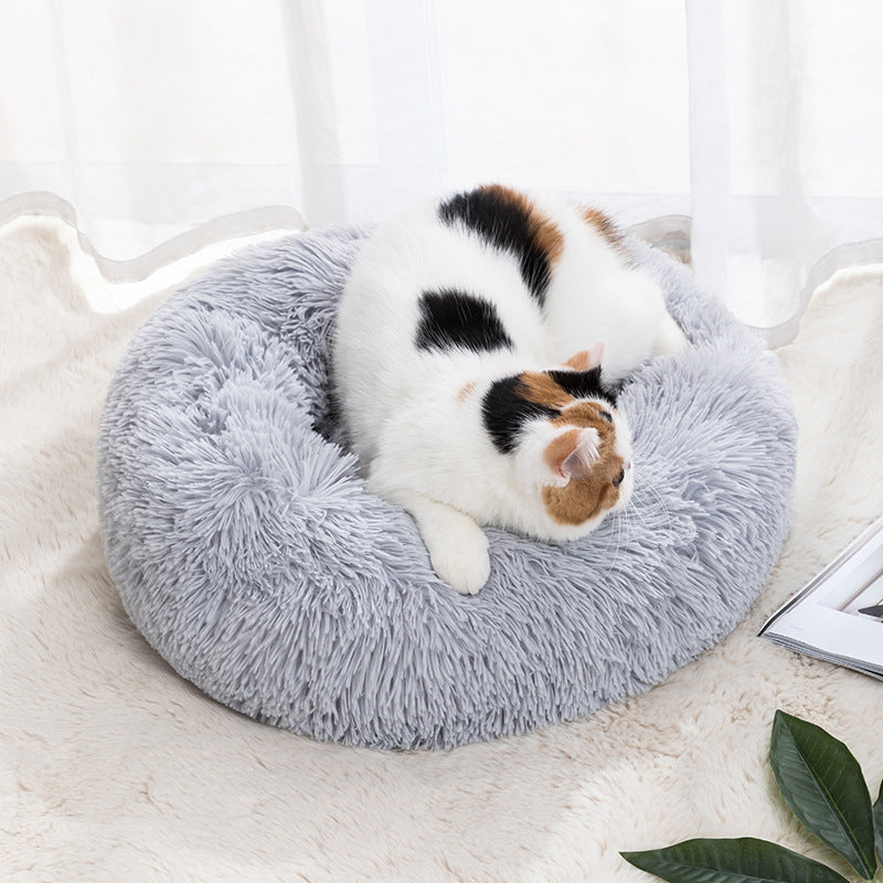 Winter Plush Cat Bed