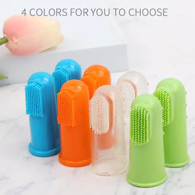4pcs Pet Finger Toothbrush for Dog and Cat Oral Care