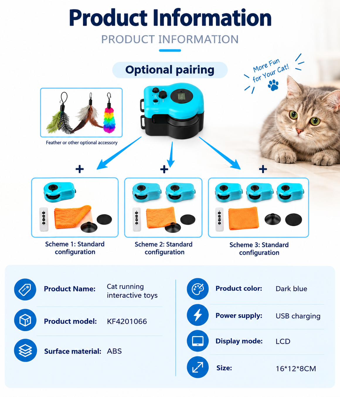 Cat Interactive Weight Loss Toy with adjustable speed dial for walk, jogging and fast running modes