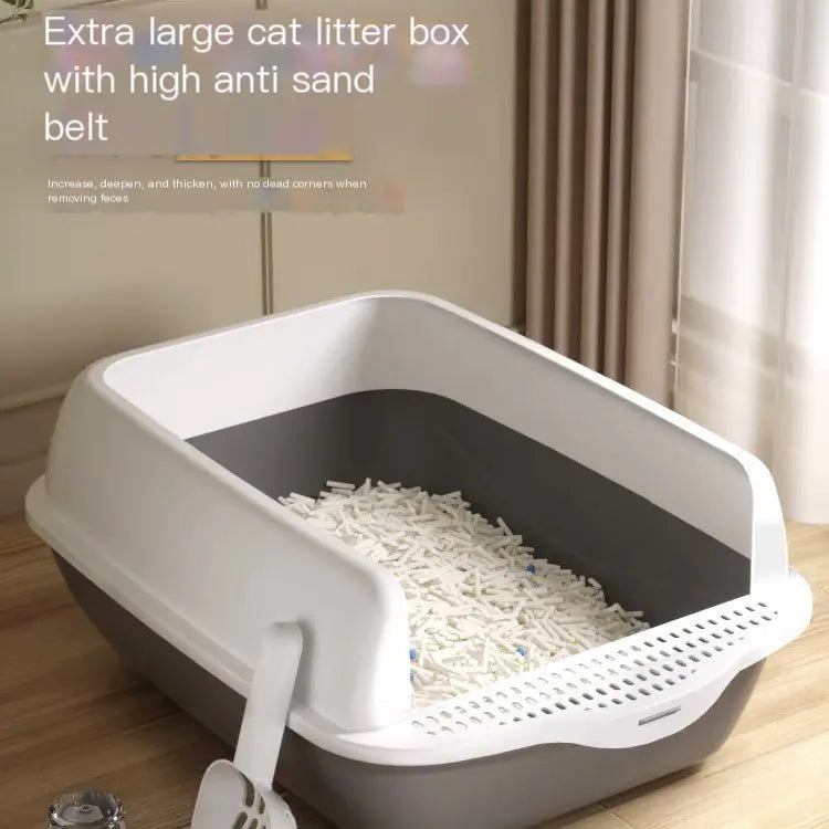 Large Semi-Enclosed Cat Litter Box