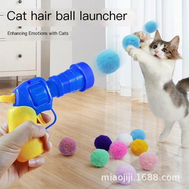 Cat Toy Launcher with Soft Balls