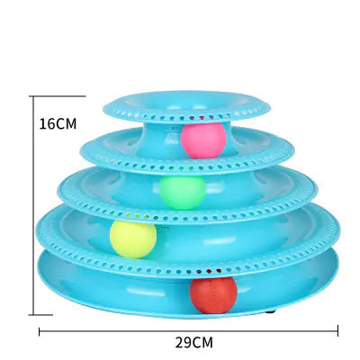 Interactive 4-Layer Cat Toy Puzzle Track Tower