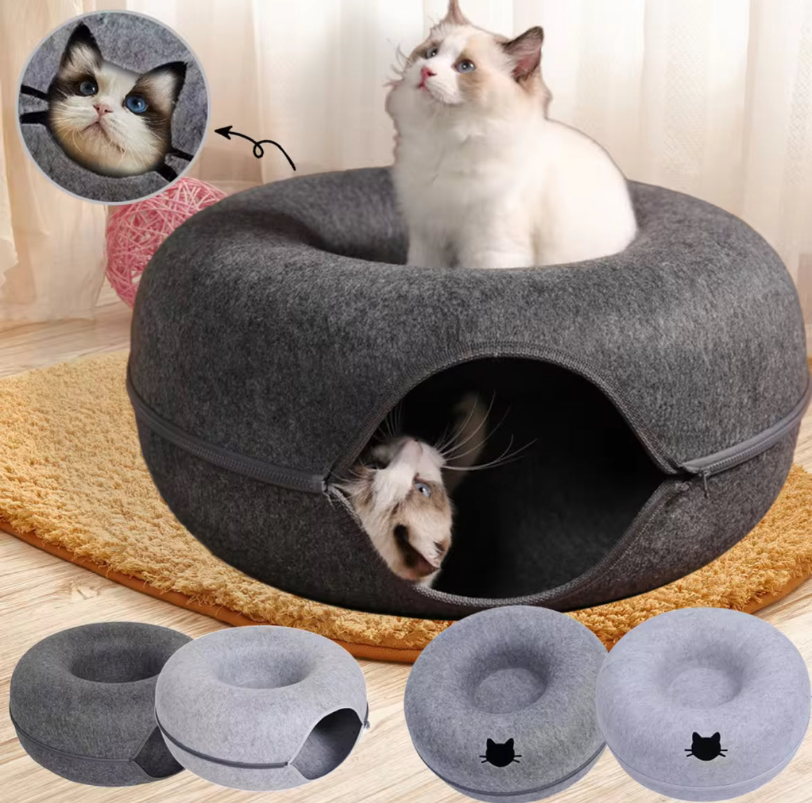 Cat Donut Tunnel Bed