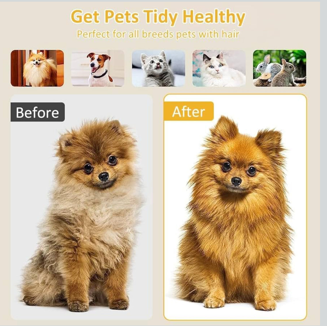 Pet Hair Removal Brush for Cats and Dogs