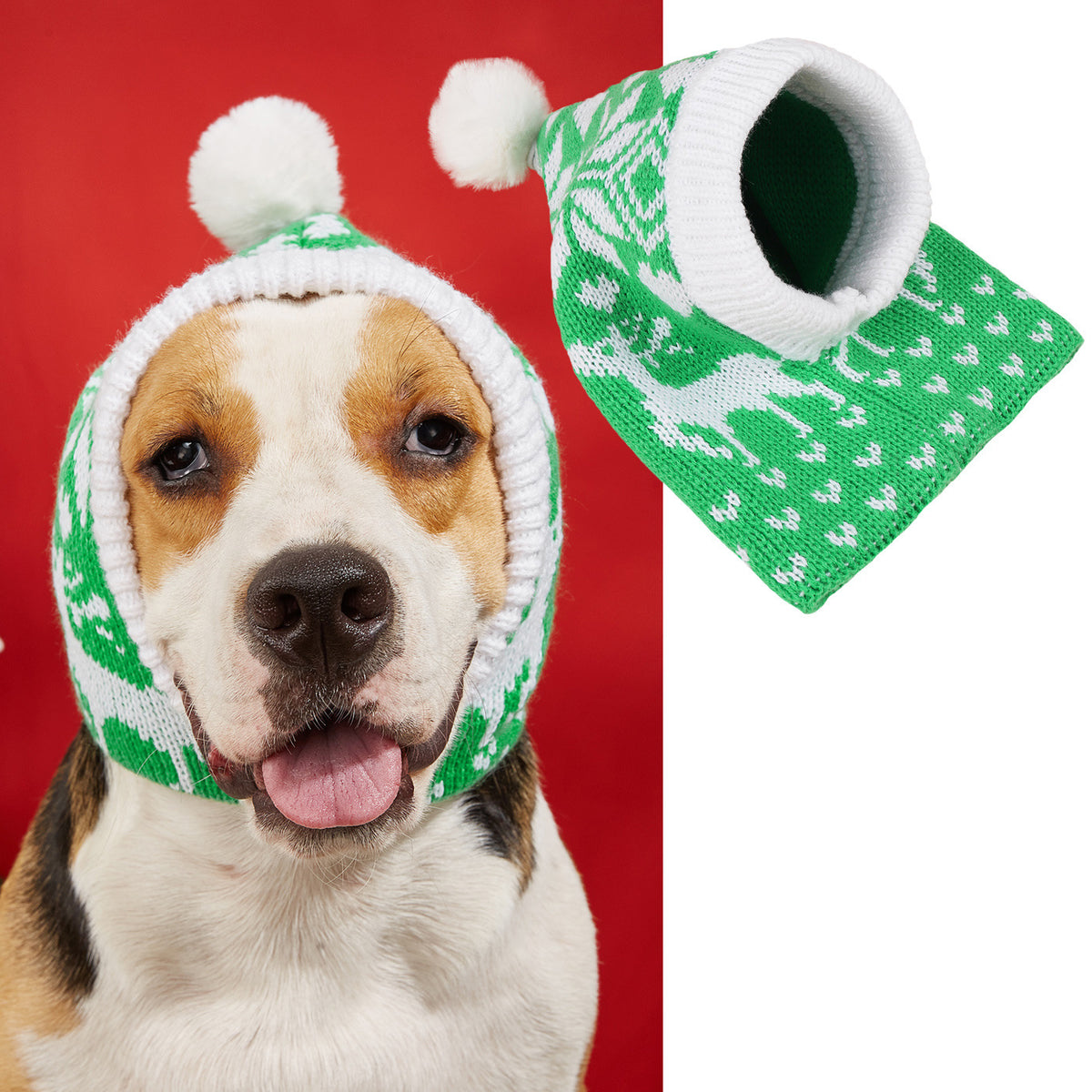 Christmas Reindeer Knit Hat for Pets – view 6