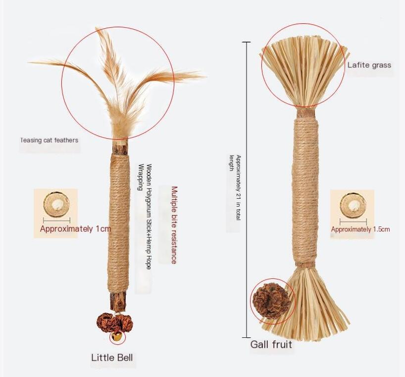 Natural Wood & Herbal Dental Chew Toys for Cats