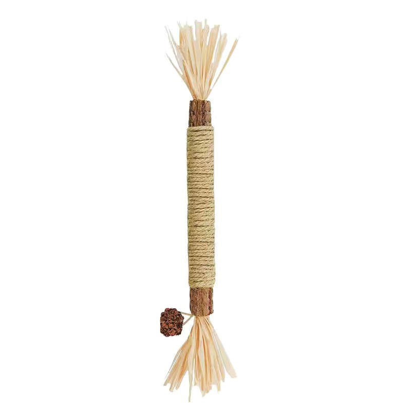Natural Wood & Herbal Dental Chew Toys for Cats