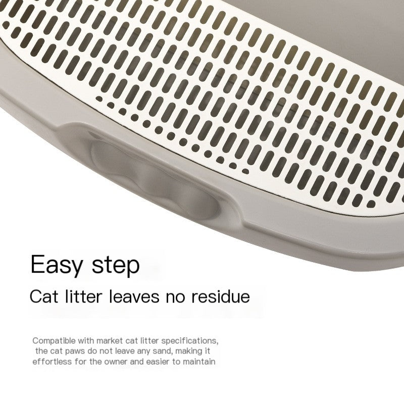 Cat Litter Box with Half Enclosure and Splash Guard