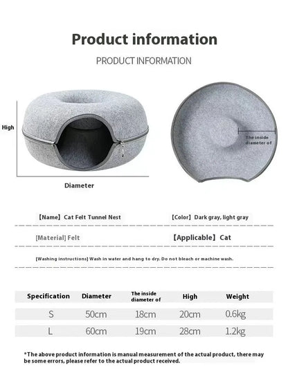 Cat Donut Tunnel Bed