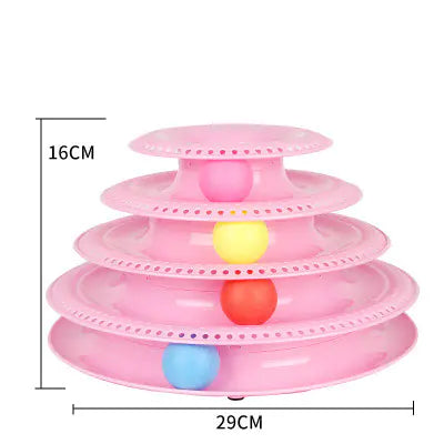 Interactive 4-Layer Cat Toy Puzzle Track Tower