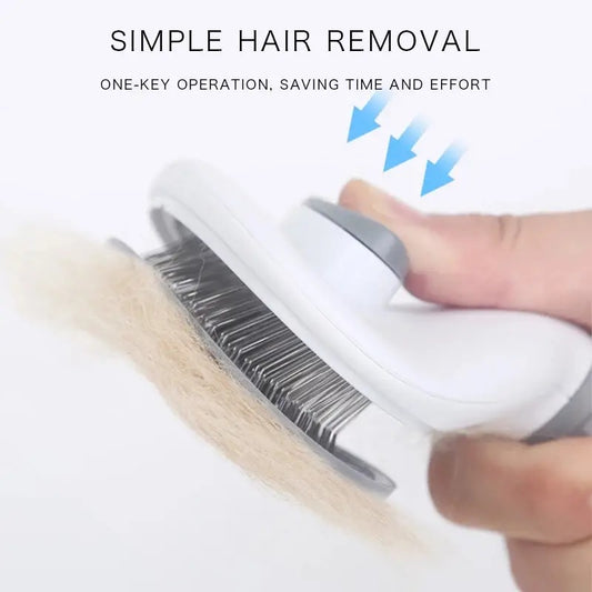 Pet hair removal brush for cats and dogs