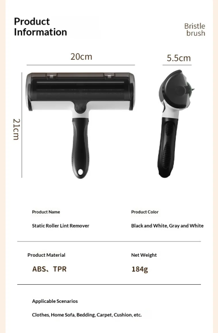 Pet Grooming Brush with Cleaning Roller