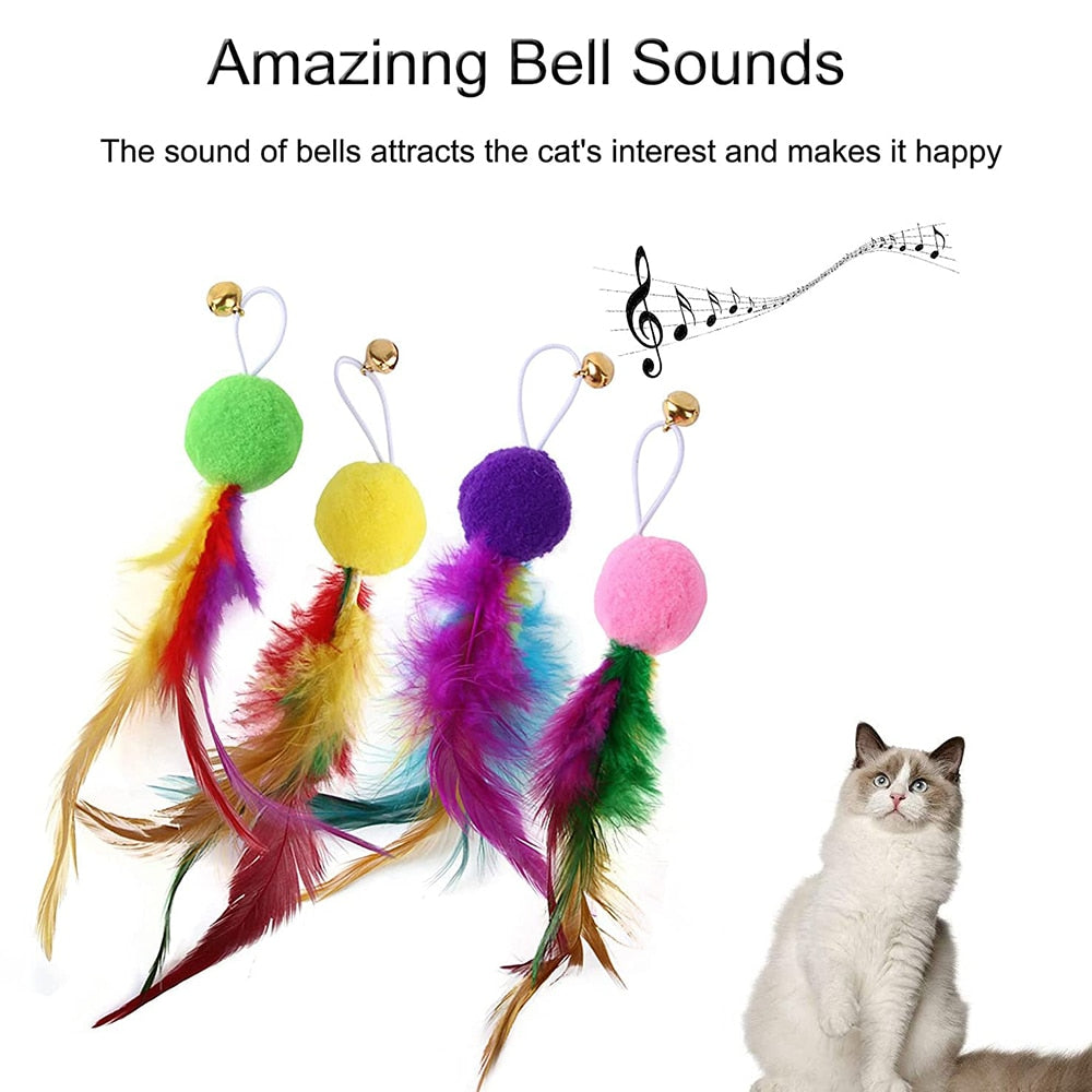 Retractable cat feather toy wand set – view 3