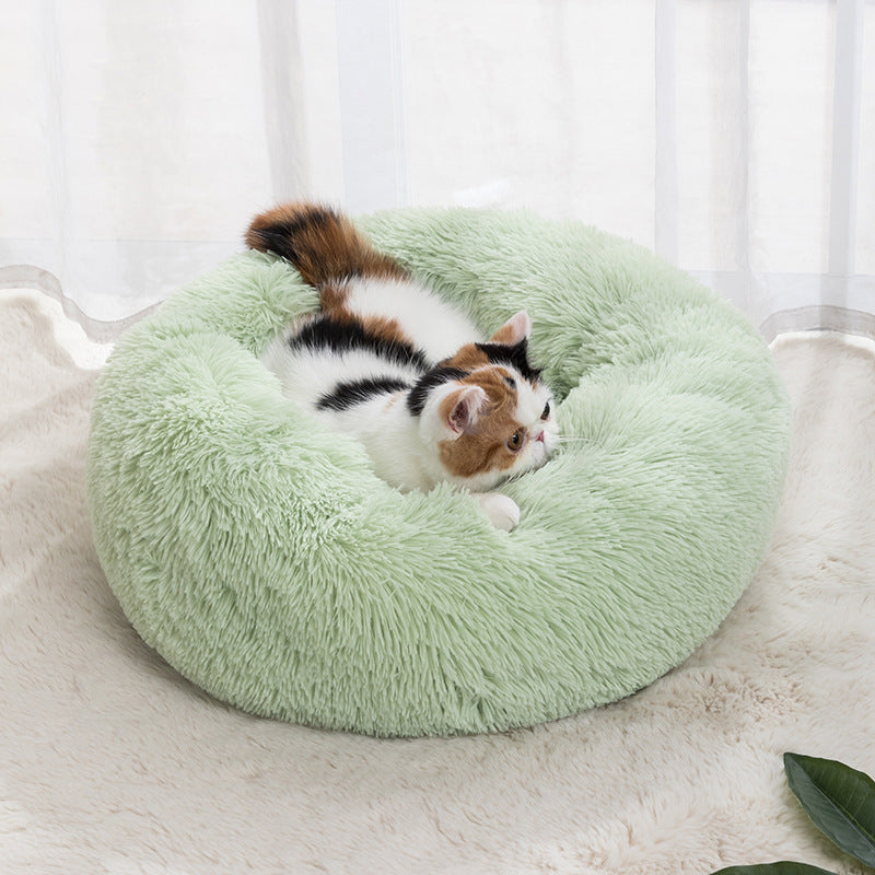 Winter Plush Cat Bed