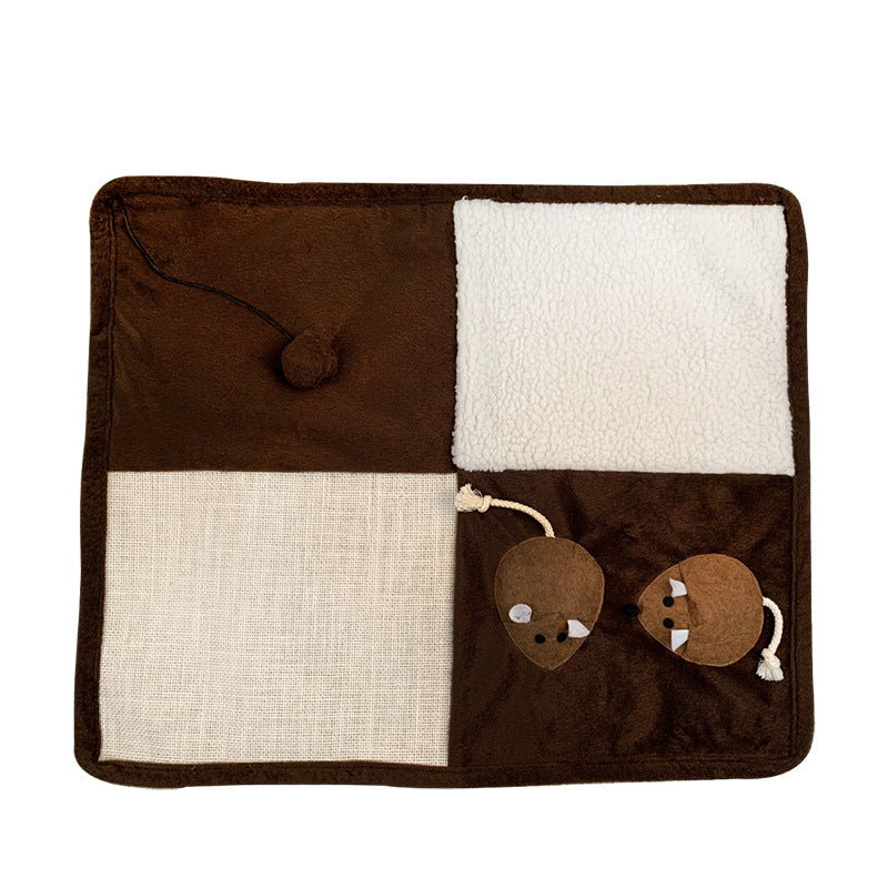 Cat Scratching Mat with Catnip Toy and Sisal Fiber