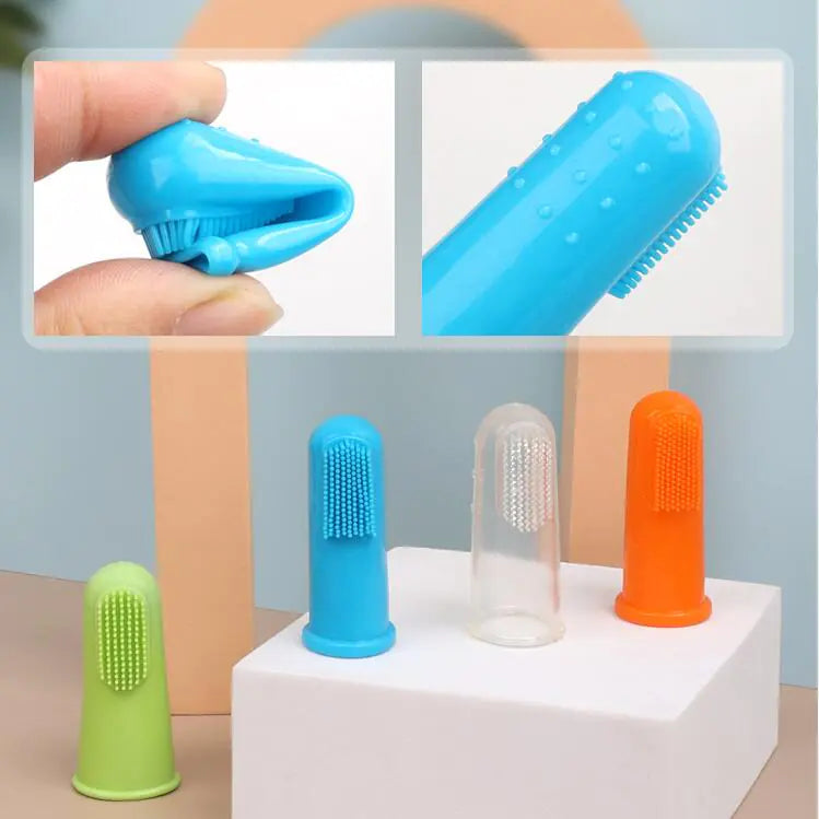 4pcs Pet Finger Toothbrush for Dog and Cat Oral Care