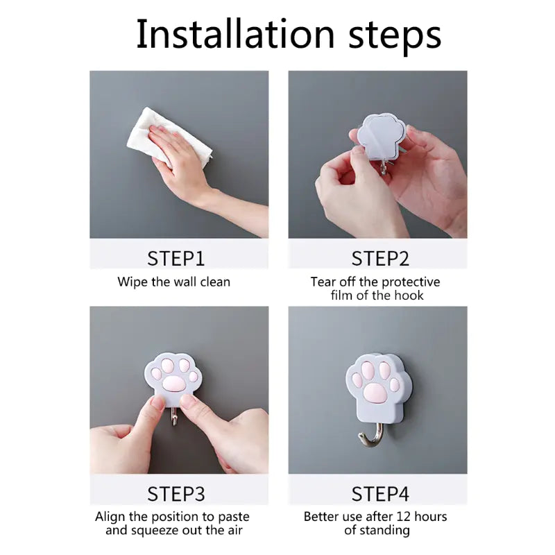 Creative Cat Claw Hanger Wall Towel Rack for Kitchen