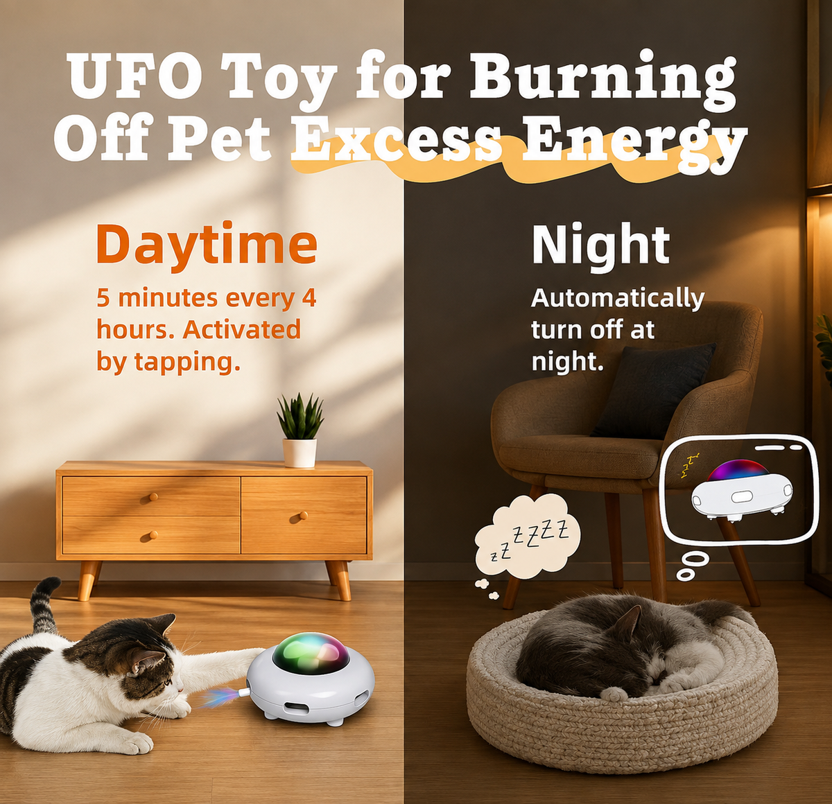 Interactive Automatic Feather Cat Toy with Hair Remover and LED Lights
