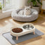 Elevated cat bowl set in pink color