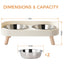 Cat eating from elevated bowl set