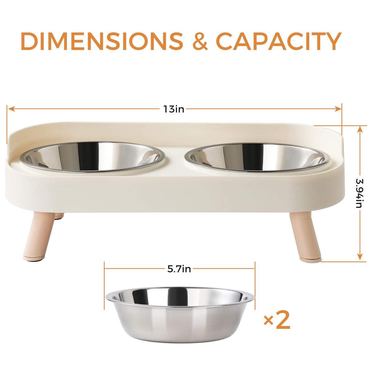 Cat eating from elevated bowl set
