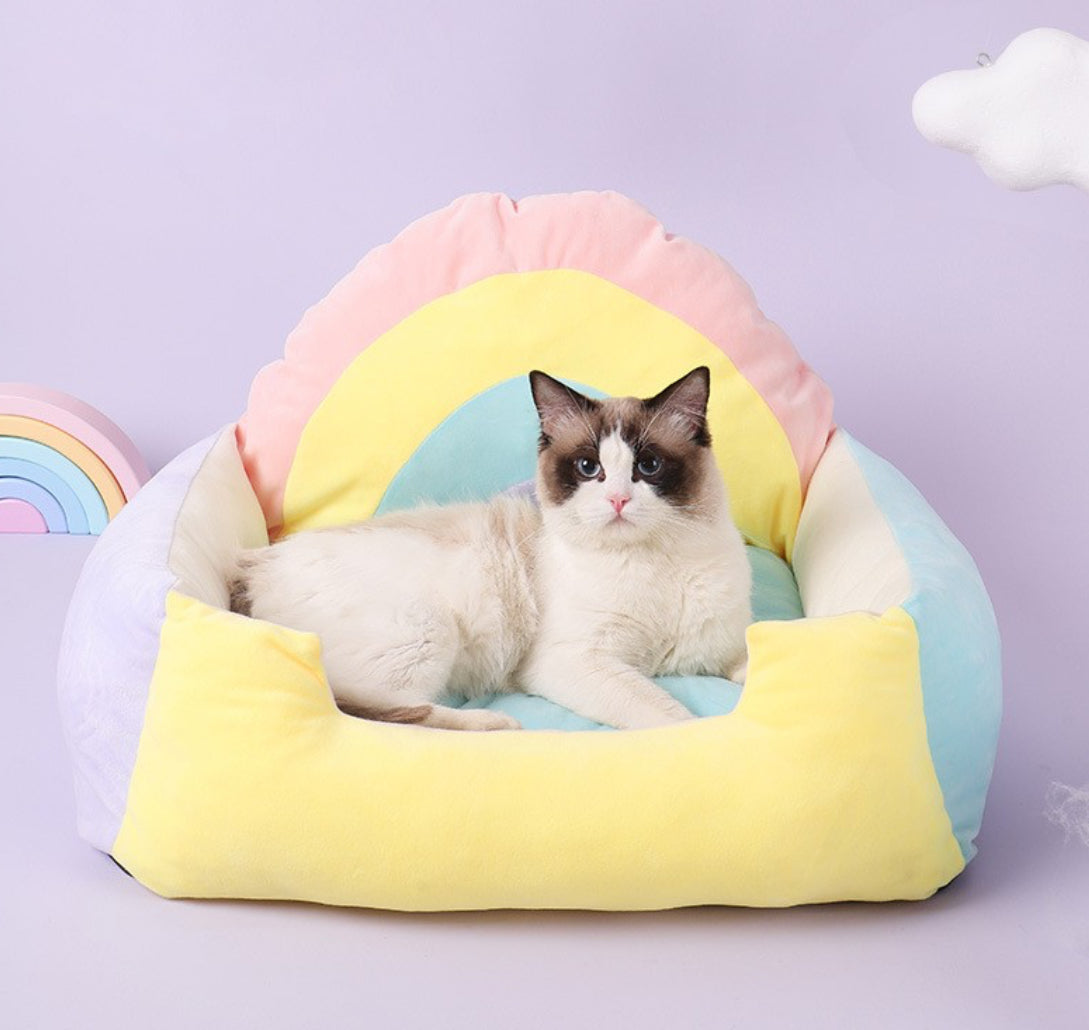 Rainbow Pet Bed for Cats and Small Dogs