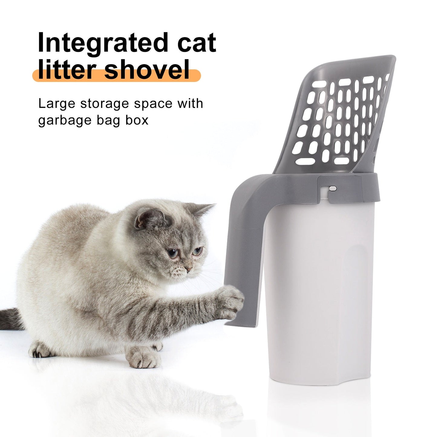 Cat Litter Scoop with Fine-Mesh Filter & Bag Holder