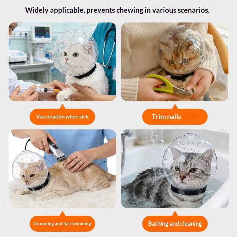 Transparent cat grooming mask – view 4