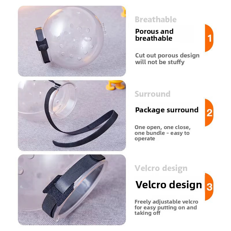 Transparent cat grooming mask – view 5