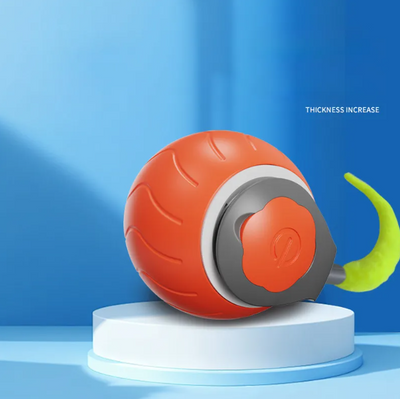 Orange and gray device with a green component on a blue background