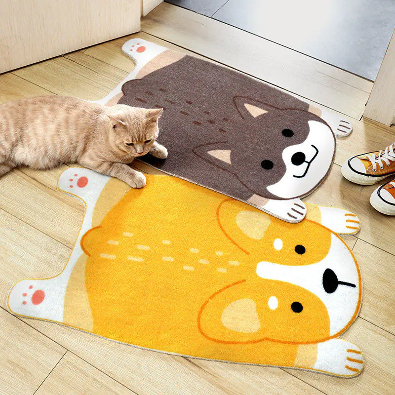 Cartoon Shiba Inu Corgi Door Mat for Home Use