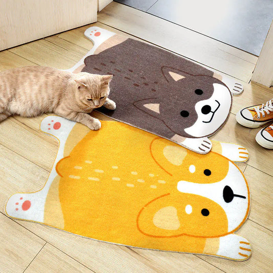 Cartoon Shiba Inu Corgi Door Mat for Home Use
