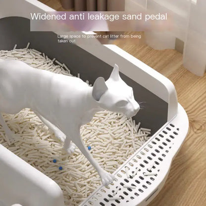 Large Semi-Enclosed Cat Litter Box