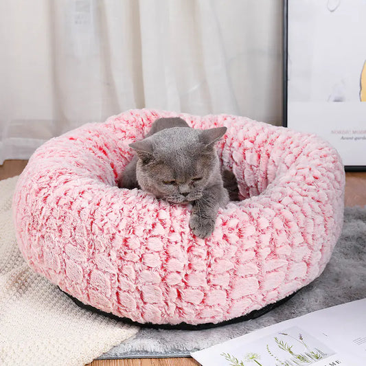 Warm Plush Cat Bed for Autumn and Winter