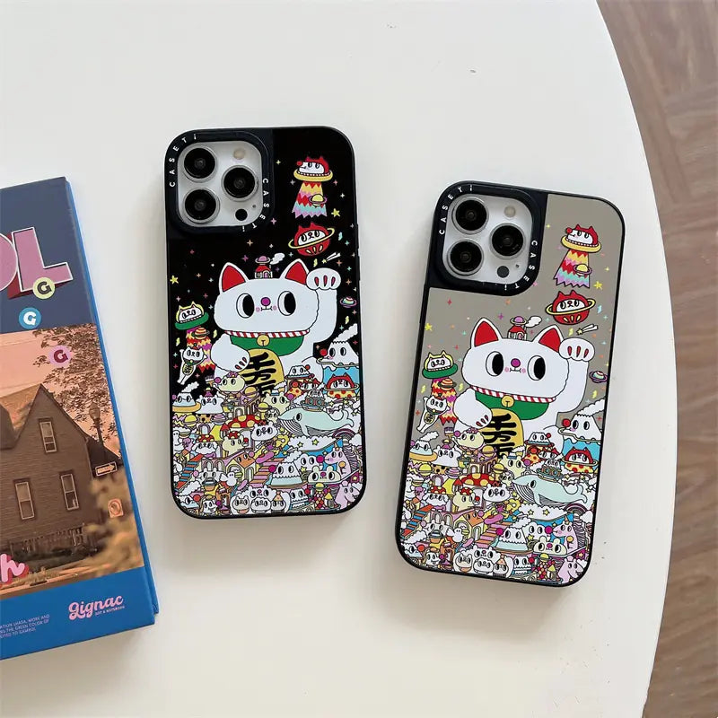 Illustration Lucky Cat Durable Phone Case