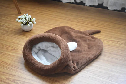 Pet Dog and Cat Bed - Cozy Sleeping Bag with Bunny Ears