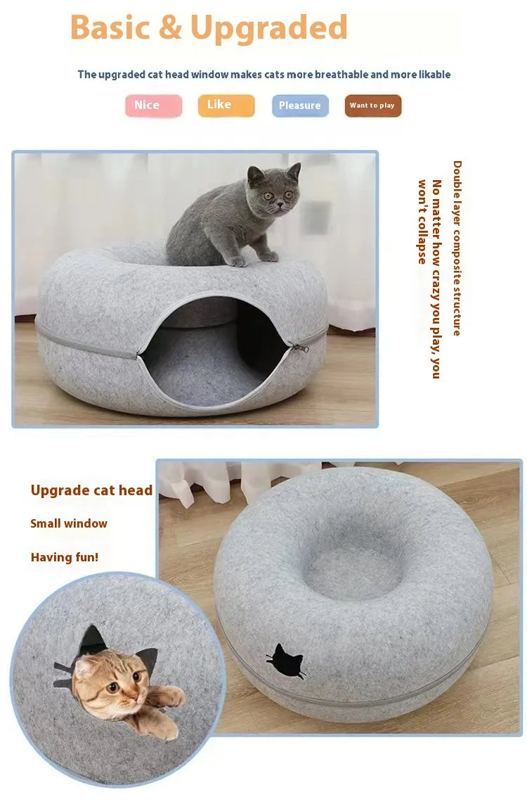 Cat Donut Tunnel Bed