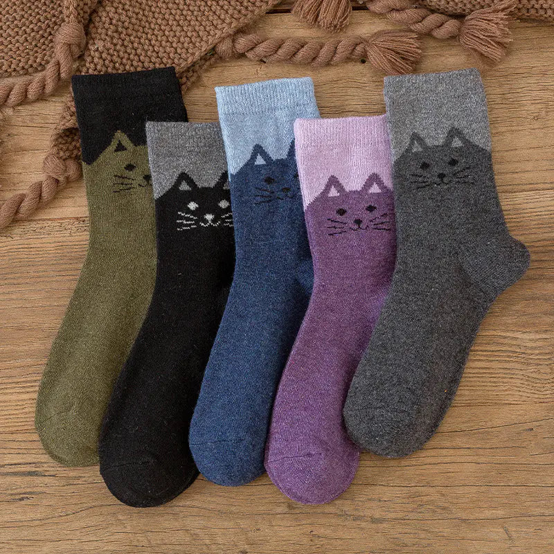 Wool Cat Cartoon Cotton Socks