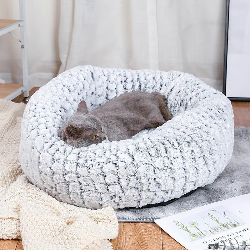 Warm Plush Cat Bed for Autumn and Winter