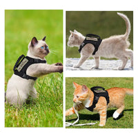 Adjustable Tactical Cat Harness with Leash