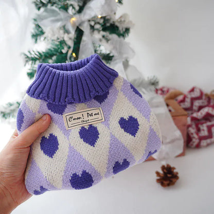 Christmas Rhombus Cat Love Sweater Outfit