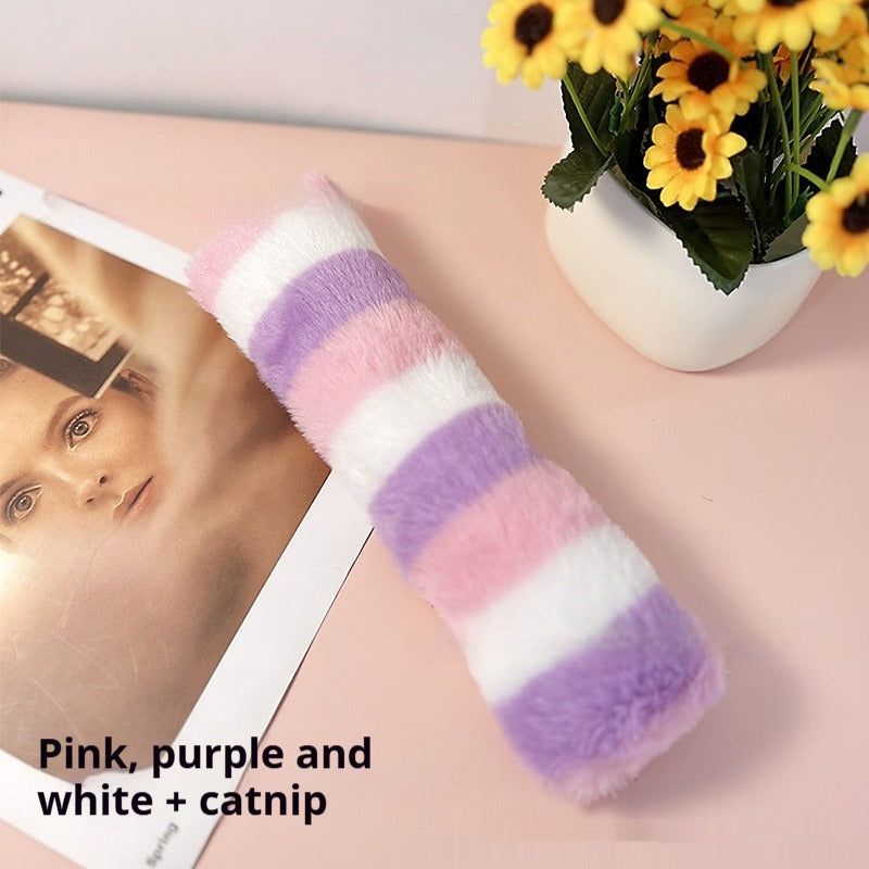 Colorful Plush Stripe Cat Pillow Toy – view 3