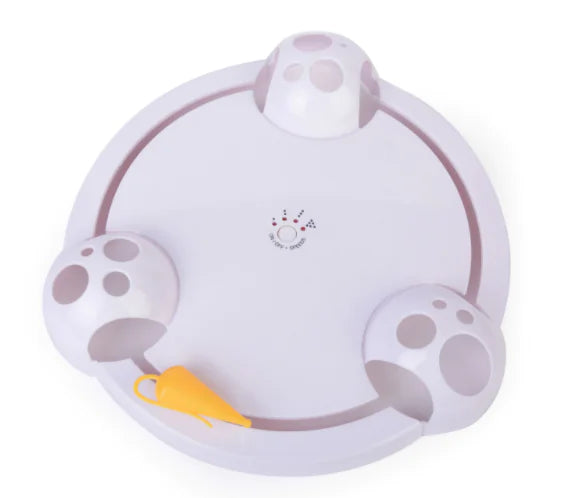 Electric Cat Toy with Castle Mouse Spinning Wheel