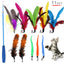 Retractable cat feather toy wand set – view 2