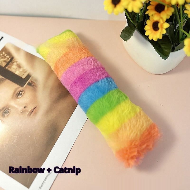 Colorful Plush Stripe Cat Pillow Toy – view 4