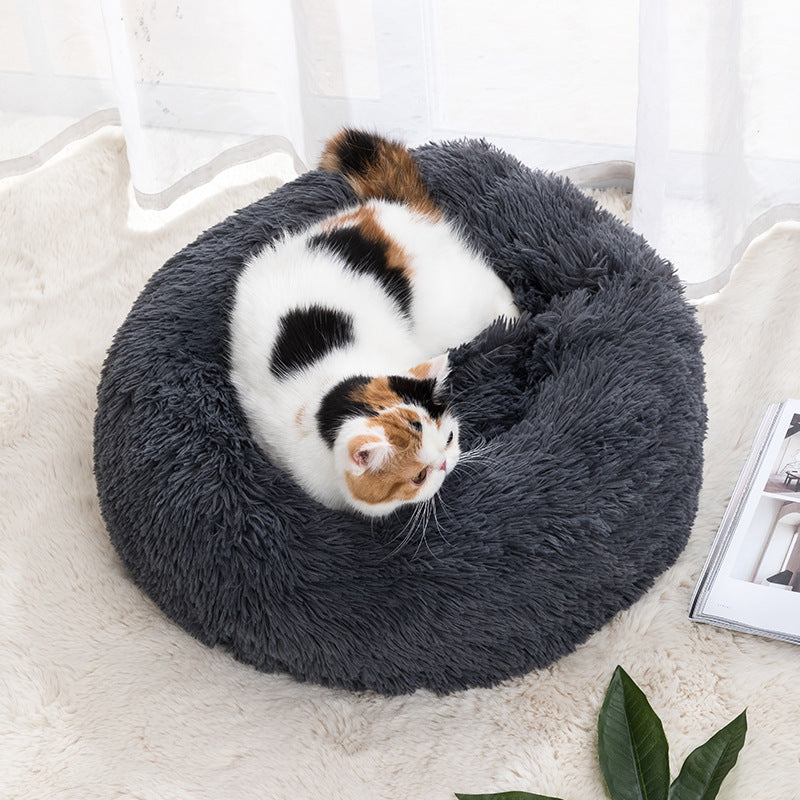 Winter Plush Cat Bed