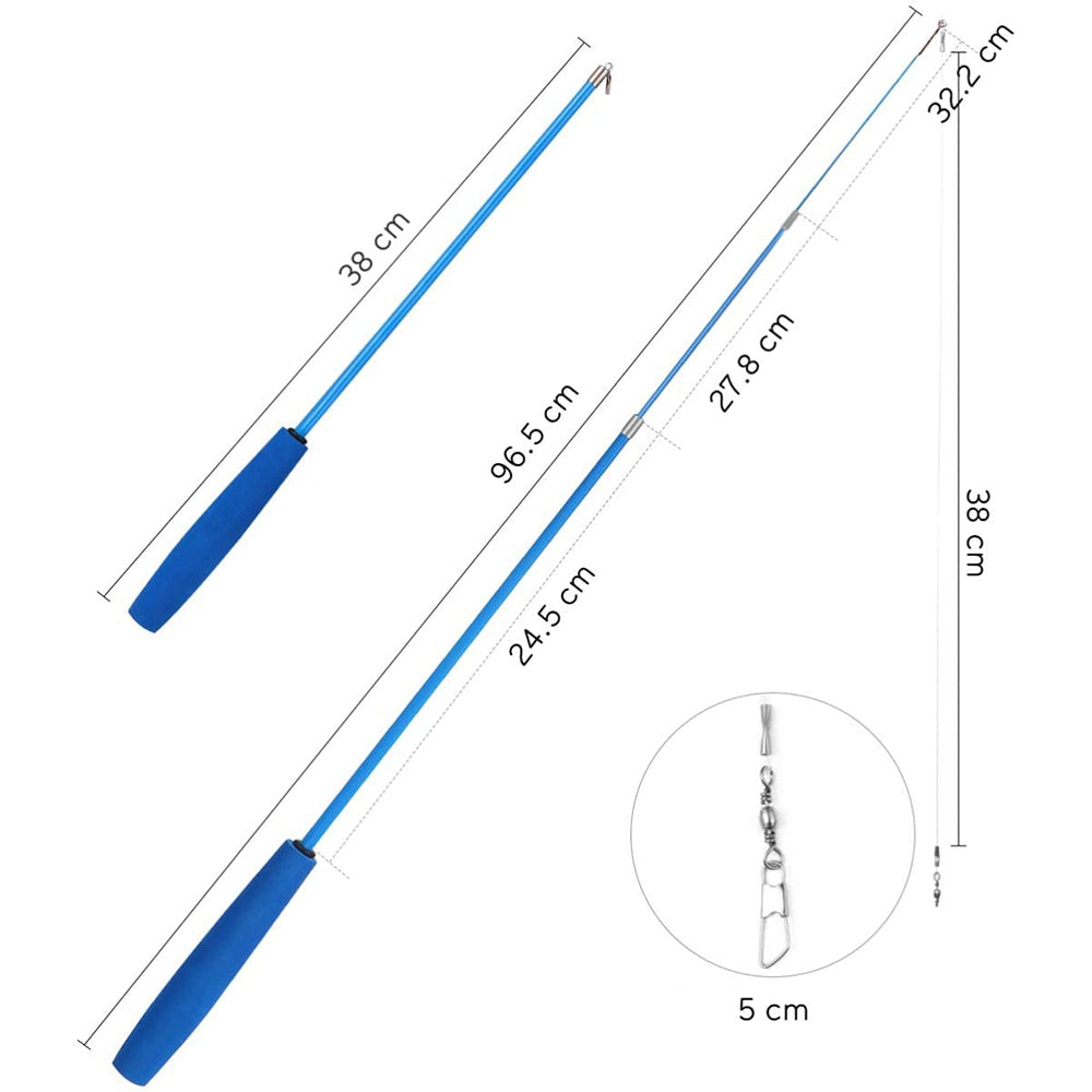 Retractable cat feather toy wand set – view 5