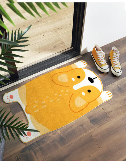 Cartoon Shiba Inu Corgi Door Mat for Home Use