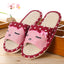 Seasonal Bow Linen Slippers with Cat Design (Indoor Use)